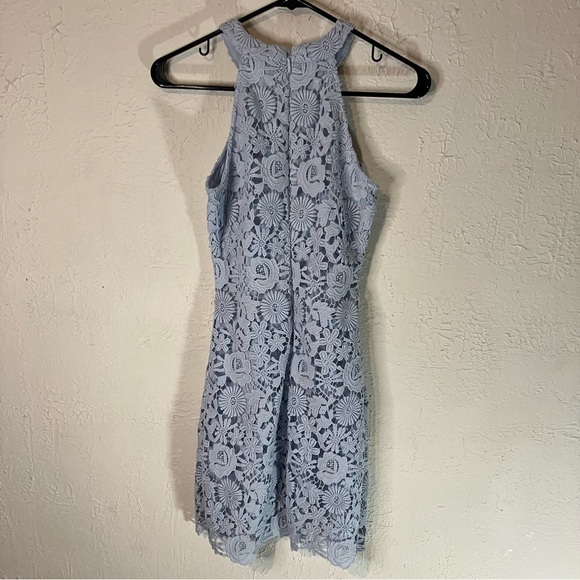 LULU’S Love Poem Light Blue Floral Lace Mini Dress - Picture 6 of 11
